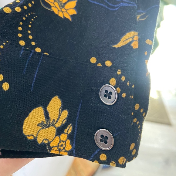 Long sleeve retro tie front crop top blouse Mod Cloth XL - Picture 3 of 6